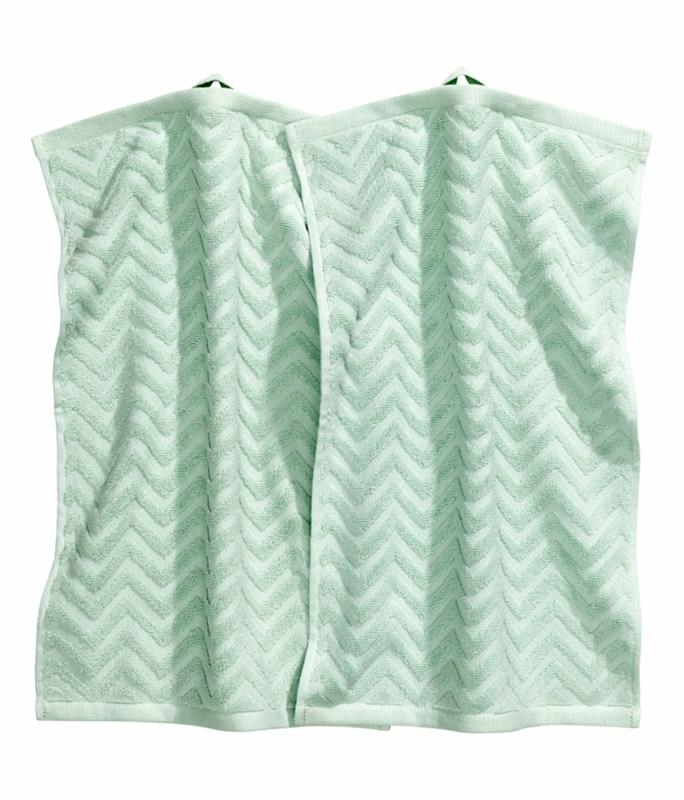 Accessoires de salle de bain de HundM Home Lot de 2 serviettes vert clair