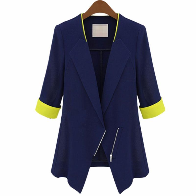 Veste femme bleu moderne avec fermeture éclair Mode femme