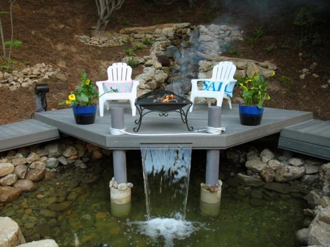 Retraite parfaite du jardin de la cascade du foyer