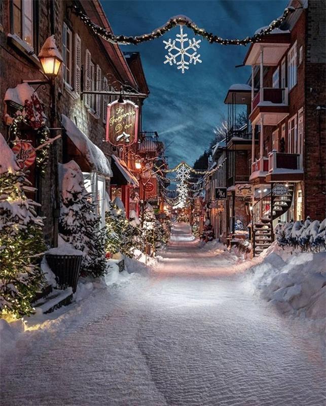 Winter Wonderland Québec Canada rues enneigées atmosphère très romantique