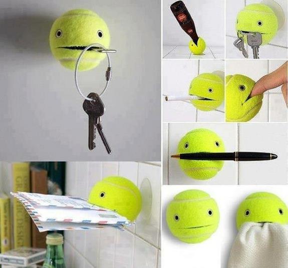 faites vous-même des idées d'artisanat avec une balle de tennis