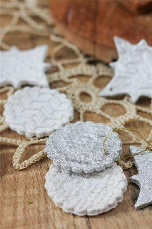 bricoler avec de la pâte à sel faire soi-même des décorations de Noël chics