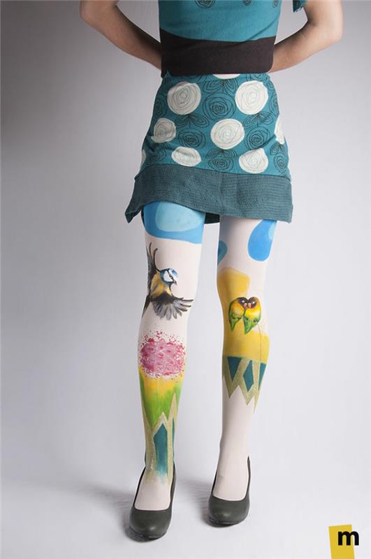 body painting art moderne art collants idées oiseaux fleurs