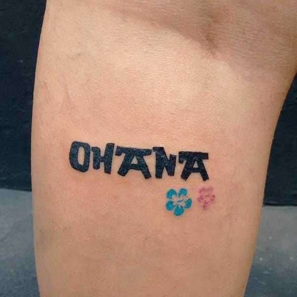 cool ohana tatouage police travail noir