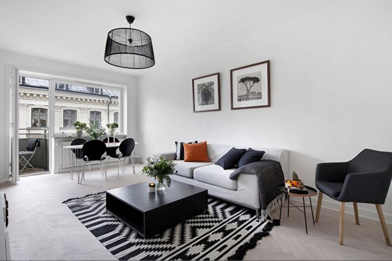 Wohnzimmer Design 2021 - Monochrome Farben