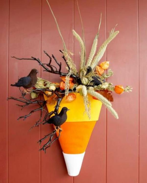 vase à fleurs mur décoration halloween faites-le vous-même amusant