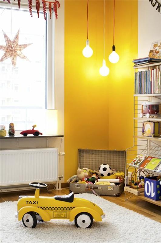 peinture murale chambre d'enfant mur d'accent design chambre d'enfant jaune