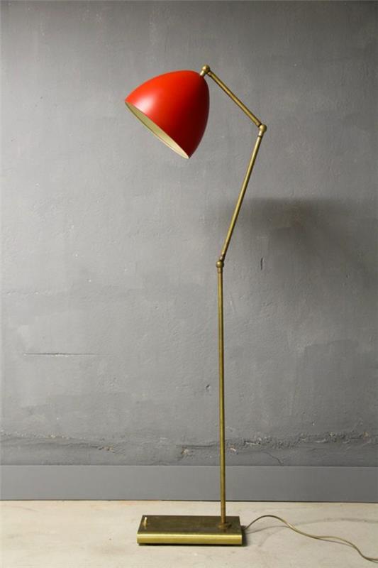 abat-jour lampadaire rouge design années 50