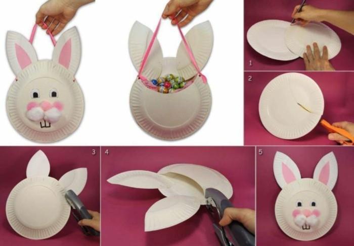 bricoler le panier de pâques faire vous-même des décorations de pâques cadeaux de pâques assiettes en papier