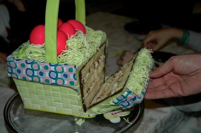 pâques nid cuire gâteau au chocolat panier de pâques