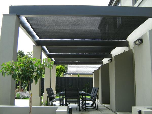 pergola toit terrasse toiture noir