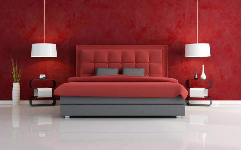 Belles idées de couleurs de mur pour la chambre couleur rouge des murs