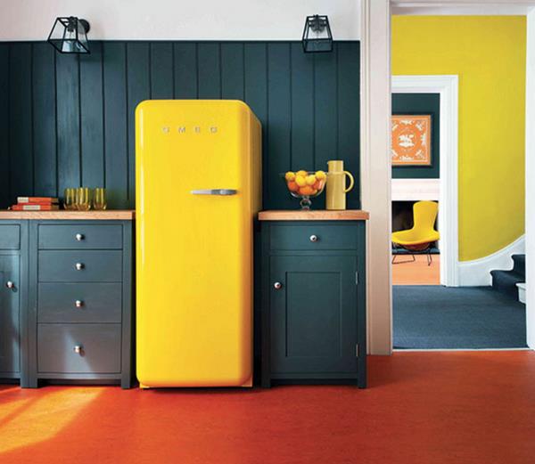 réfrigérateur smeg rétro jaune citron