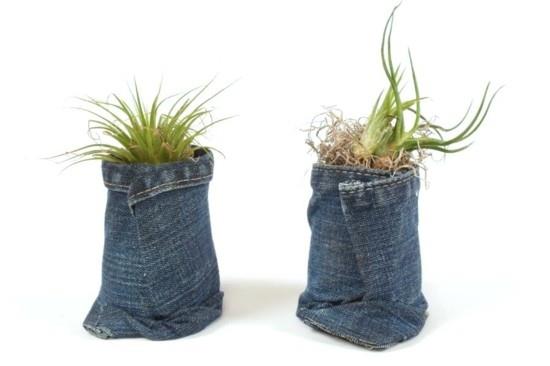 idées de jeans upcycling avec tillandsia