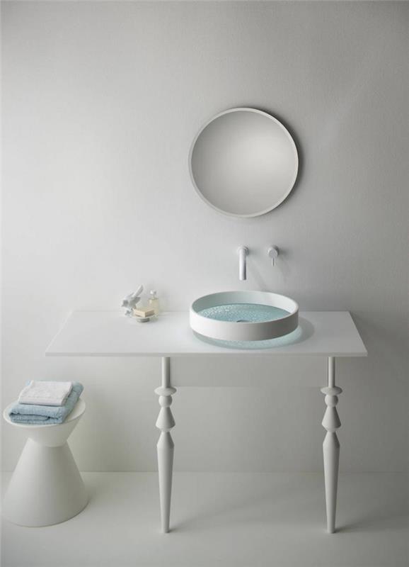 lavabo design rond blanc meuble de salle de bain minimaliste