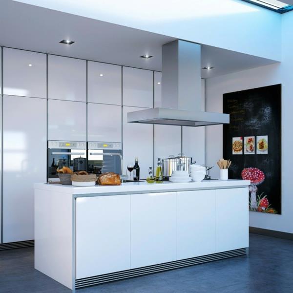 îlot de cuisine blanc design idée intérieur minimaliste